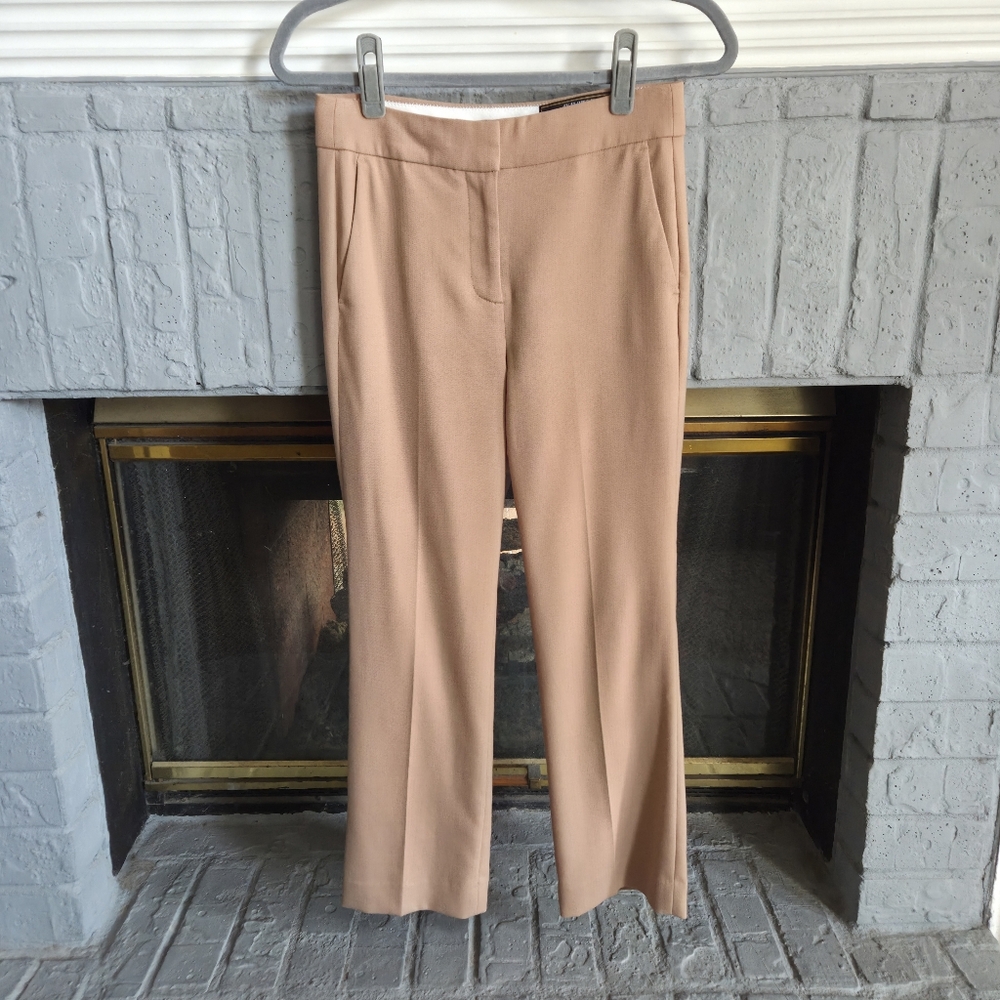 J.Crew Women Willa Crop Flare Pant 0 Camel Brown Italian Wool Lined